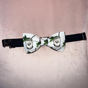 Adjustable Pre-Tied Derby Day Mint Julep, Cocktail Drinks Bow Tie, Soft Cotton