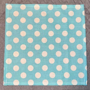 Aqua Polka Dots Pocket Square Made with Soft Cotton Fabric