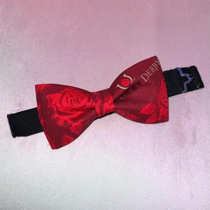 Adjustable Pre-Tied Derby Day Bourbon Bow Tie Made with Licensed Kentucky Derby Fabric, Soft Cotton