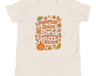 Pumpkin Spice Youth T-Shirt: Fall Graphic Tee, Multiple Colors
