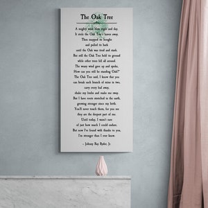 The Oak Tree poem, by Johnny Ray Ryder, Jr. | Canvas Wall Art | Grief, comfort poems
