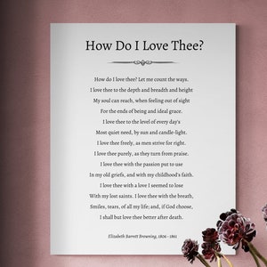 Elizabeth Barrett Browning Poem Canvas: &quot;How Do I Love Thee&quot;
