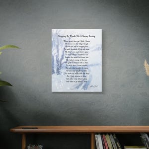 Robert Frost Poem on Premium Canvas, Stopping By Woods On A Snowy Evening, Museum-Quality Canvas Gallery Wrap, Ready to Hang
