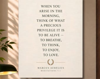 Marcus Aurelius Quote Canvas: Stoic Philosophy Wall Art