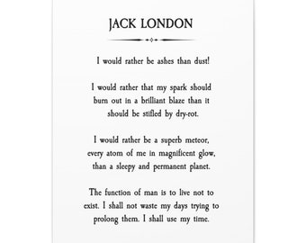 Jack London Poems Jack London Quote Canvas Print: Ready To Hang