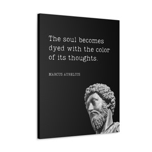 Cita de Marco Aurelio, El alma muere con el color de sus pensamientos, estoicismo, regalo para el arte de pared estoico y motivacional