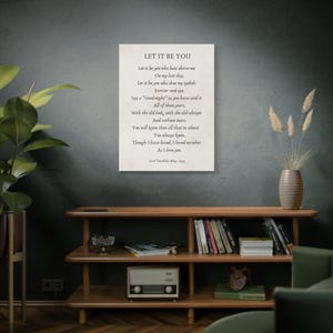 Canvas Wall Art, Sara Teasdale Poem, Literary Decor, Let It Be You, Famous Poem, Stretched Canvas, Ready To Hang Wall Art, Matte Canvas Art,