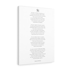 If Poem by Rudyard Kipling | French Translation by Andre Maurois | Canvas Gallery Wrap | Gift For Son | Choice Of Sizes