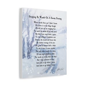 Robert Frost Poem Canvas Wrap: Stopping By Woods, Ready to Hang image 2