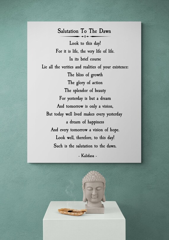 Salutation to the Dawn by Kalidasa Inspirational Quotes - Etsy