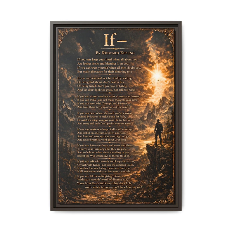rudyard-kipling-if-poem-illustrated-art-vintage-mountain-framed-canvas