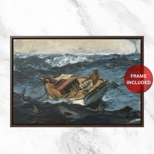 Winslow Homer &#39;The Gulf Stream&#39; Framed Canvas Print: Coastal Art