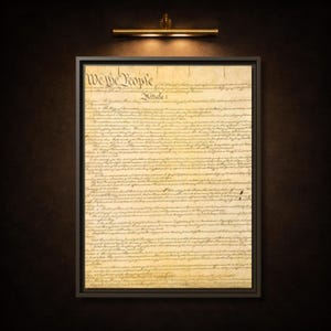 We the People Wandkunst, gerahmte Verfassung Leinwand, Vaterländisches Dekor, Geschichtsliebhaber Geschenk