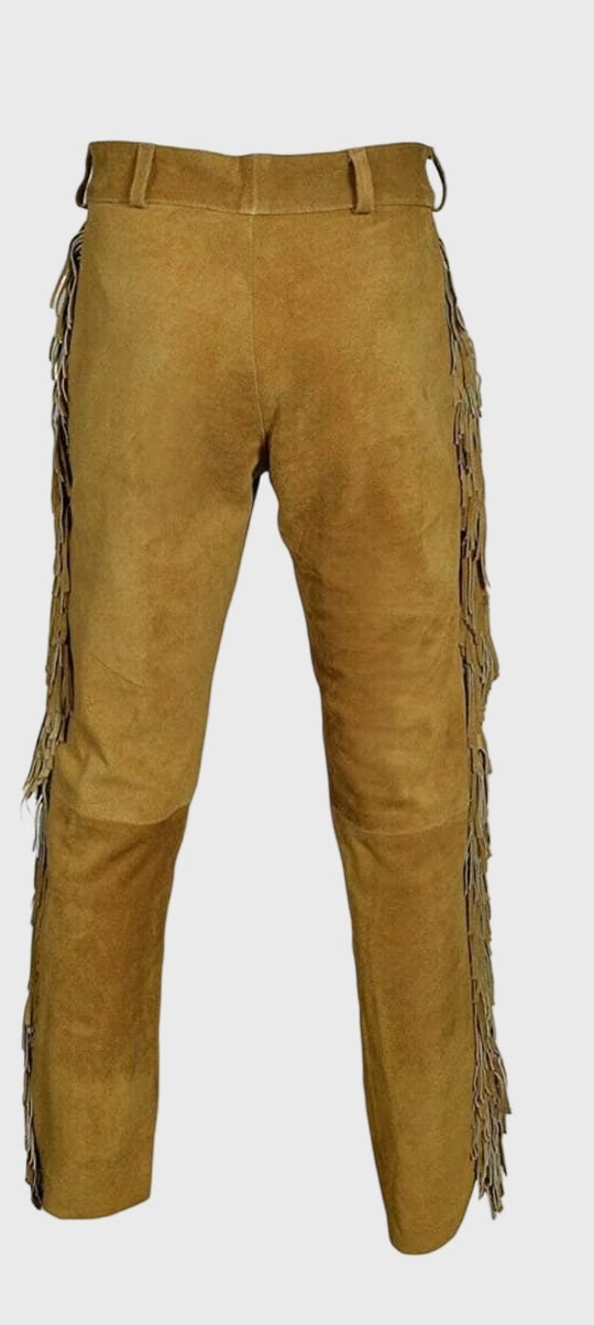 VTG Authentic Handmade Mountain Man Buckskin Rendezvous Fringe Shirt & Pant  WOW With Bone Buttons Native American -  Israel