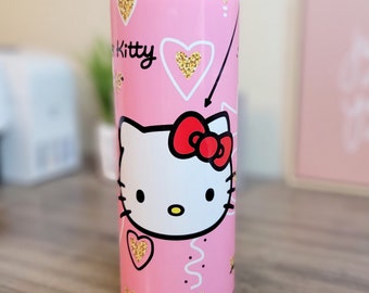 Kitty strawberry 40 oz tumbler | 40 oz tumbler| travel mug| Kawaii mug|  strawberry | kitty