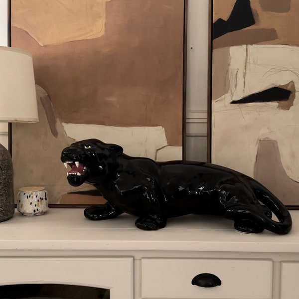 Italian Vintage Ceramic Panther