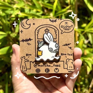 BOO-nny | Glow in the Dark Halloween Ghost Bunny Hard Enamel Pin