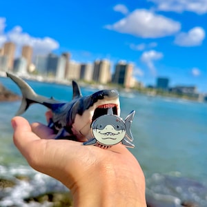 Not - So - Great White Shark Meme Enamel Pin || Hard Enamel Pin for Fish, Ocean, and Marine Biology Fans!