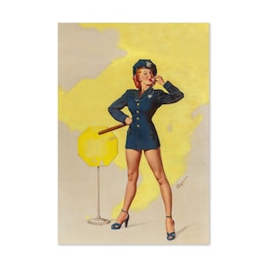 A Real Stopper Vintage Style Elvgren Police Woman Pin-Up Girl Poster | For Gifts and Wall Art Décor