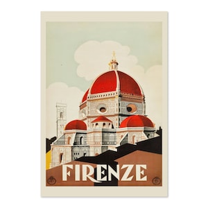 1930er Jahre Florenz Florenz Italien Duomo Vintage Stil italienisches Reise Poster | Classic Collection Kunstdruck | Für Geschenke und Wandkunst Dekor