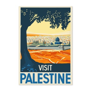 1936 Visite Palestina Antigua Jerusalén - Cartel de viaje vintage / Impresión de arte de colección clásica / Para regalos y decoración de arte de pared