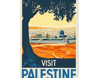 1936 Bezoek Palestina, het oude Jeruzalem - vintage reisposter | Klassieke collectie kunstafdruk | Voor cadeaus en kunst aan de muur