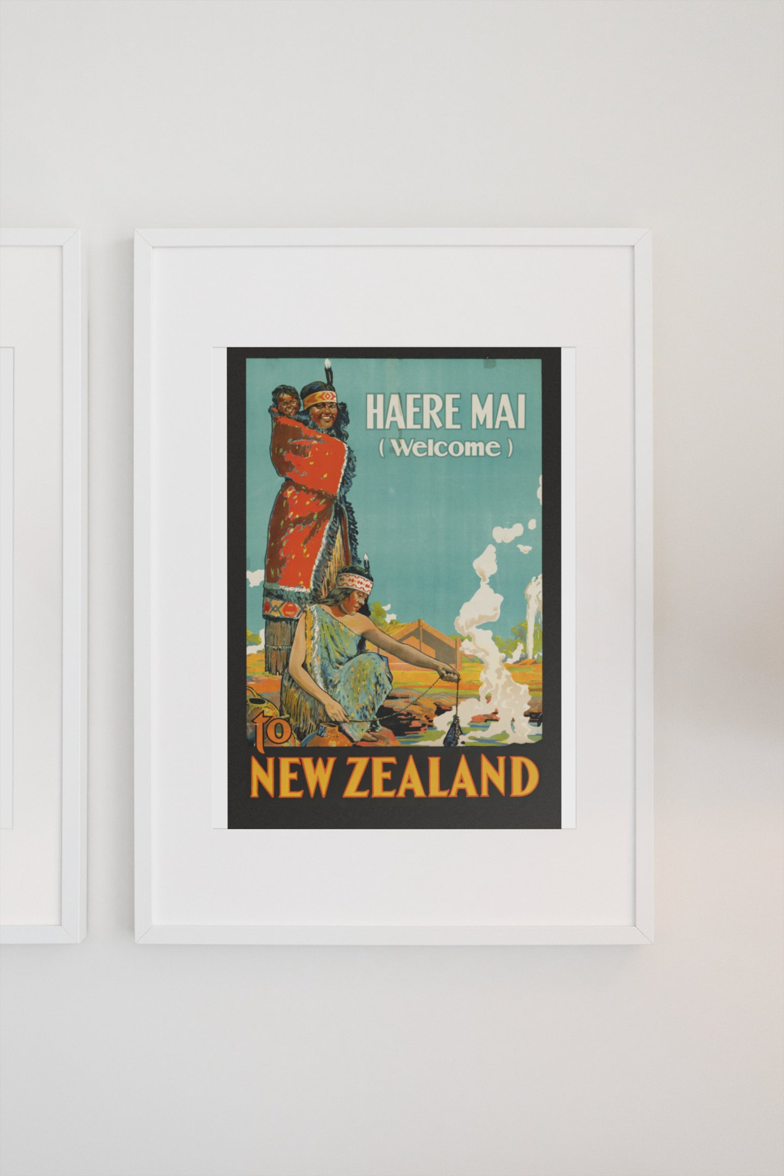 Haere Mail (welcome) to New Zealand 1920s Vintage Style Travel Poster ...