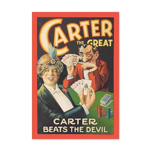 1922 Carter Beats the Devil Vintage Style Magic Poster / Classic Magic Art Print / Per regali e Wall Art Décor
