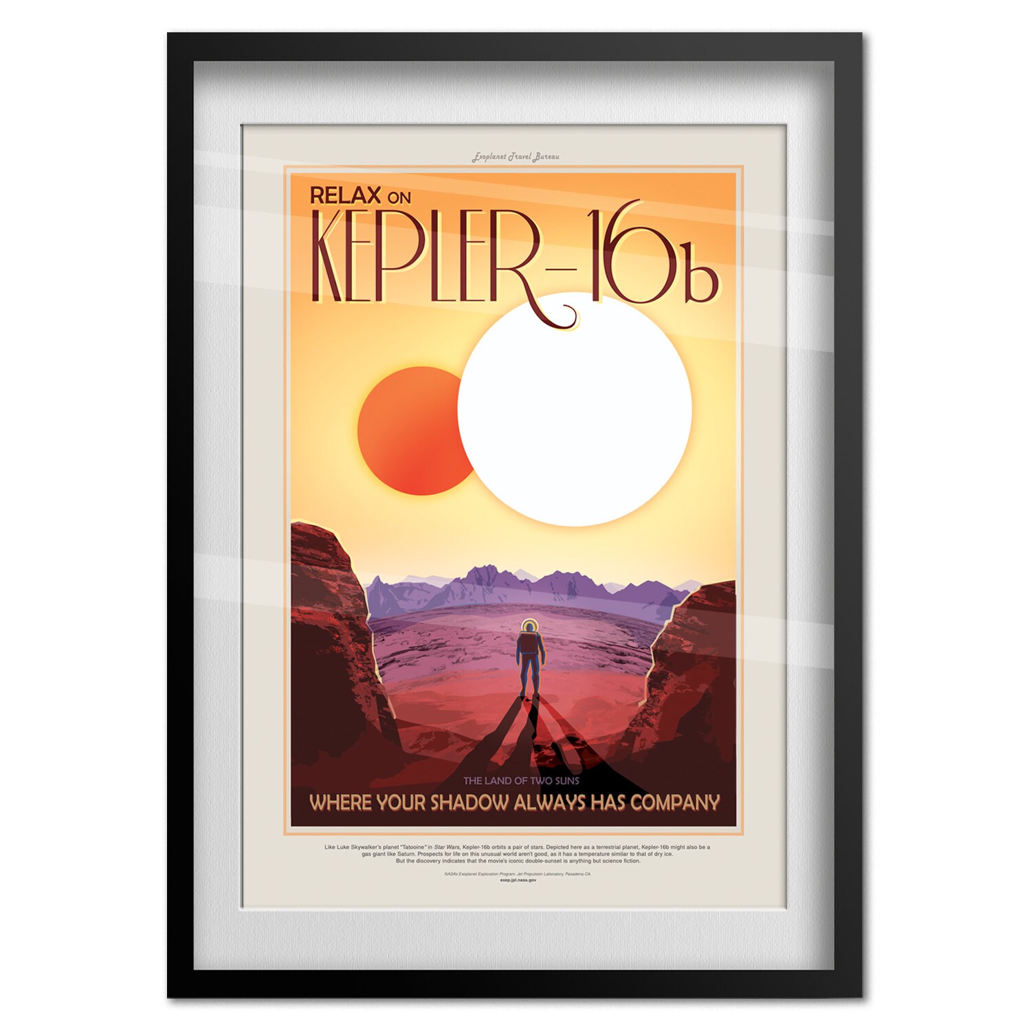 Nasa Space Poster, Retro Wall Art, Space Travel Poster - Kepler 16B ...