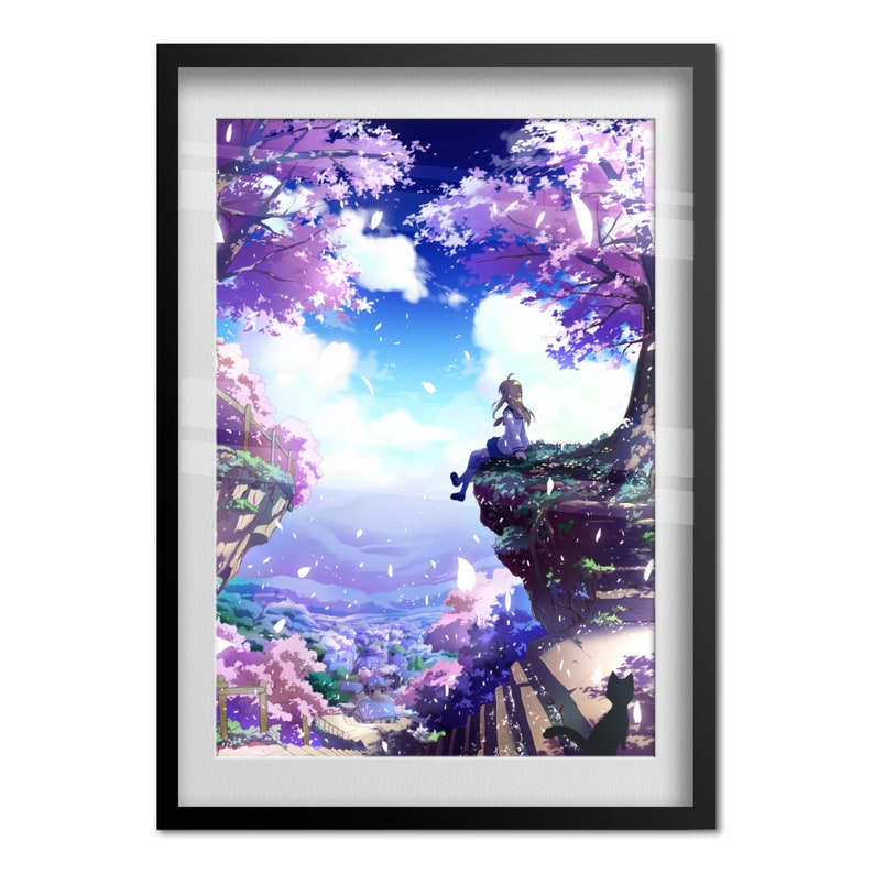 Anime Scenery Poster | Cherry Blossom View | High Quality Prints ...