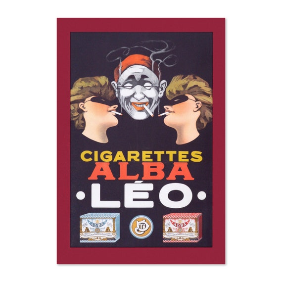 Cigarettes Leo 1920s Vintage Style French Smoking Poster | Classic  Advertising Art Print | for Gifts and Wall Art Décor