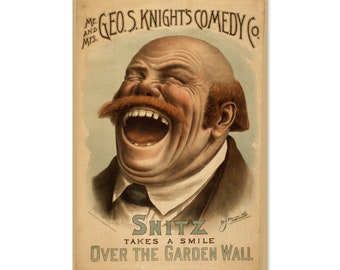 Snitz Takes a Smile Classic 1880s Comedy Theater Poster | Classic War Art Print | For Gifts and Wall Art Décor
