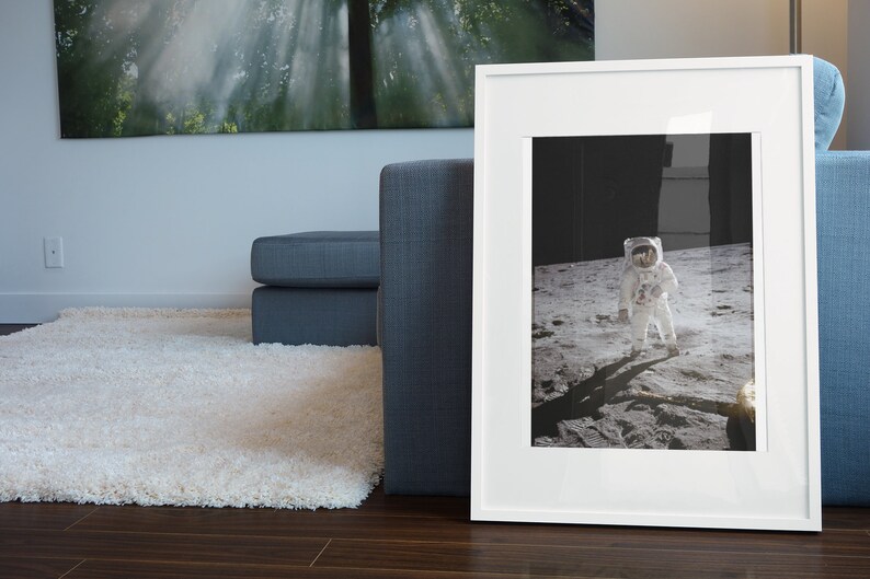 Apollo 11 Buzz Aldrin Walking on the Moon - NASA Moon Landing Poster ...