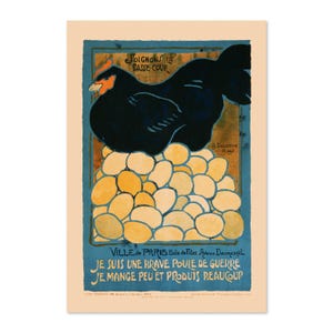 I am a War Hen! Vintage Style French 1917 WWI Poster | Classic World War I Art Print | For Veteran Gifts and Wall Art Décor