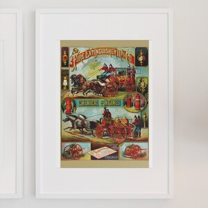 thumbnail image 2 of Vintage 1880s Chicago Fire Extinguisher Advertising Poster - Reproduction Travel Art Print - 16x20 2 of 6