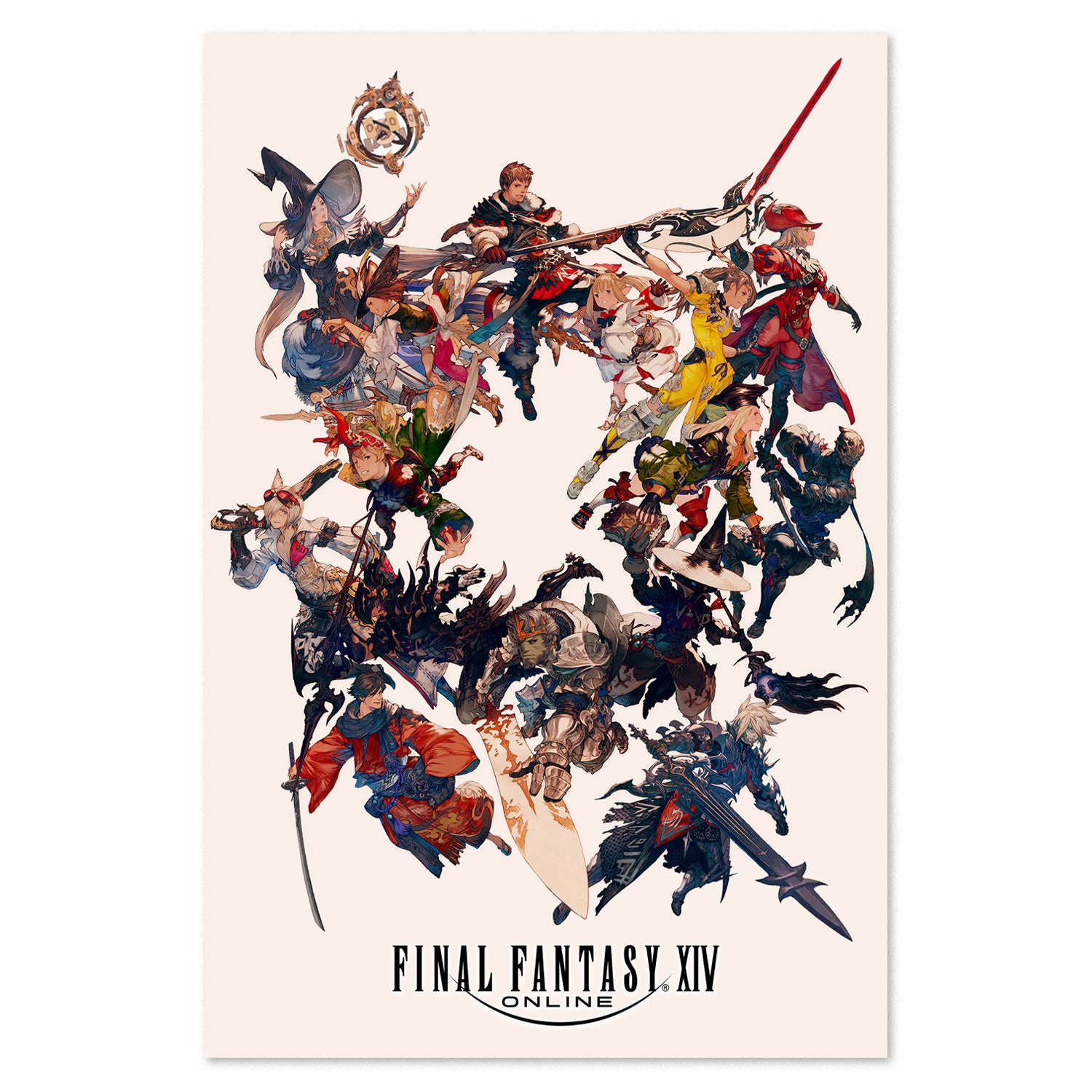 FINAL FANTASY 14 FF14 ポスター Final Fantasy XIV (14) Online Poster | Jobs Class Key Art