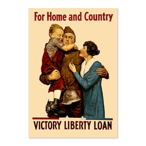 For Home and Country! World War I Victory Liberty Loan Poster | Classic World War I Art Print | For Veteran Gifts and Wall Art Décor