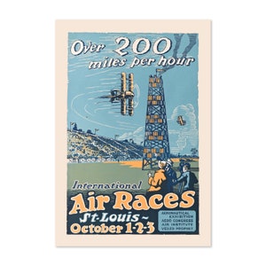 1923 St. Louis Air Races Vintage Style Aviation Poster | Classic Collection Art Print | For Gifts and Wall Art Déco