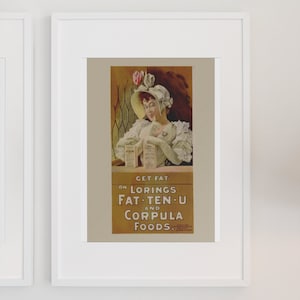 1895 “get Fat” Vintage Style Victorian Advertising Health Poster ...