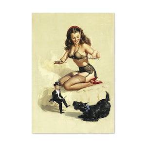 They're Easy to Handle Vintage Style Elvgren Pin-Up Marionette Poster | For Gifts and Wall Art Décor