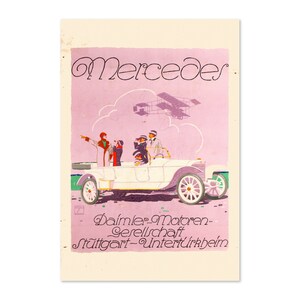 1914 Mercedes Daimler Vintage Style Automóvil Publicidad Cartel / Impresión de arte de publicidad clásica / Para regalos y decoración de arte de pared