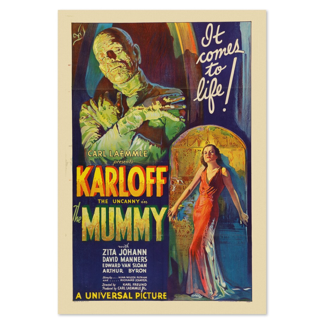 The Mummy 1932 Vintage Style Monster Movie Poster | Classic War Art ...
