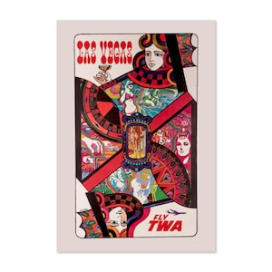 1960 "Las Vegas TWA" Carta da gioco Vintage Style Travel Poster / Classic Collection Art Print / Per regali e Wall Art Décor