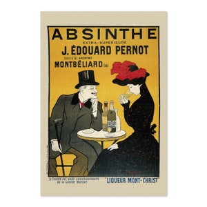 1905 Absinthe Table Cartel publicitario de alcohol vintage / Impresión de arte publicitario clásico / Para regalos y decoración de arte de pared
