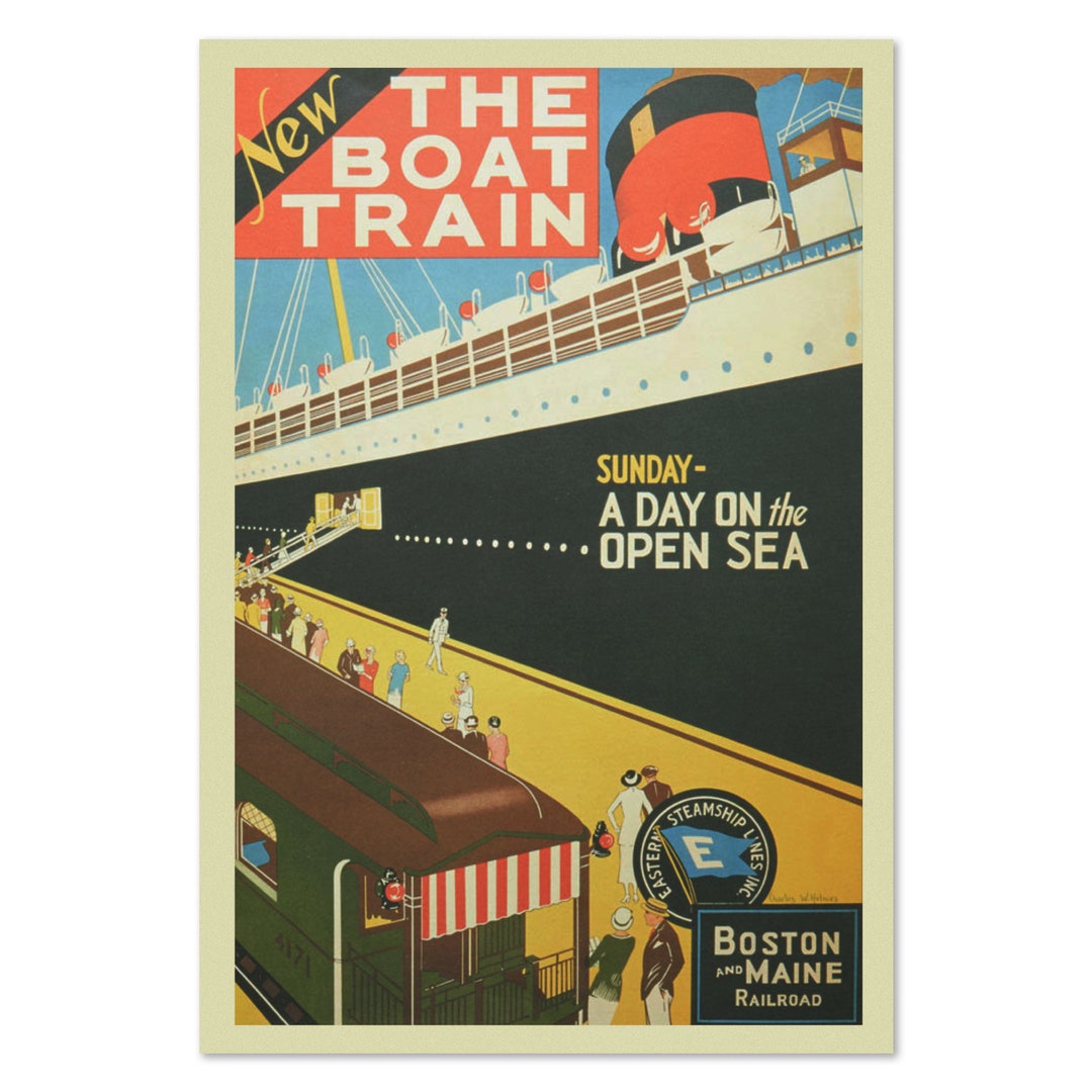 1925 Boston & Maine RR the Boast Train- Vintage Style Travel Poster ...