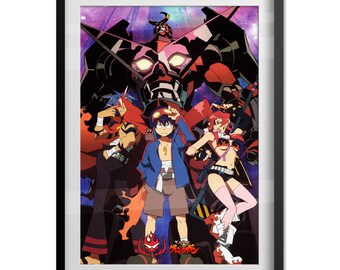 Tengen Toppa Gurren Lagann Movie Lagann-Hen Anime Poster ,Anime Animation  Cartoon Manga Canvas Posters and Prints Canvases Paint - AliExpress