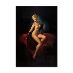 Vision of Beauty Vintage Style Elvgren Pin-Up Girl on Bed Poster | For Gifts and Wall Art Décor