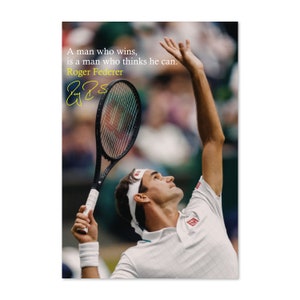Roger Federer Poster | Tennis Motivational Art | Inspirational Quote | High Quality Prints