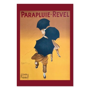 1922 Cappiello Parapluie-Revel Vintage Style Regenschirm Werbeplakat | Klassische Werbung Kunstdruck | Für Geschenke und Wandkunst Dekor