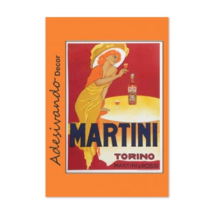 1910 Vermouth Martini Torino - Cartel de publicidad de alcohol de estilo vintage / Impresión de arte de guerra clásica / Para regalos y decoración de arte de pared